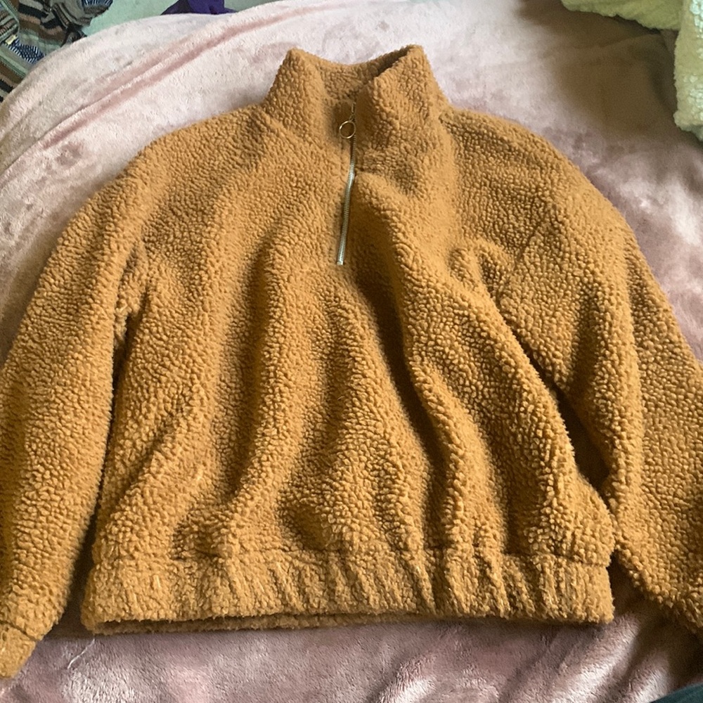 'Ambiance' Brown Fuzzy Jacket/Shirt